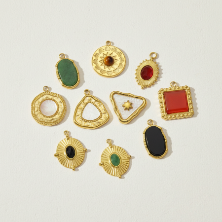 Pendentif simple en pierres naturelles pour femme, 1 pièce
