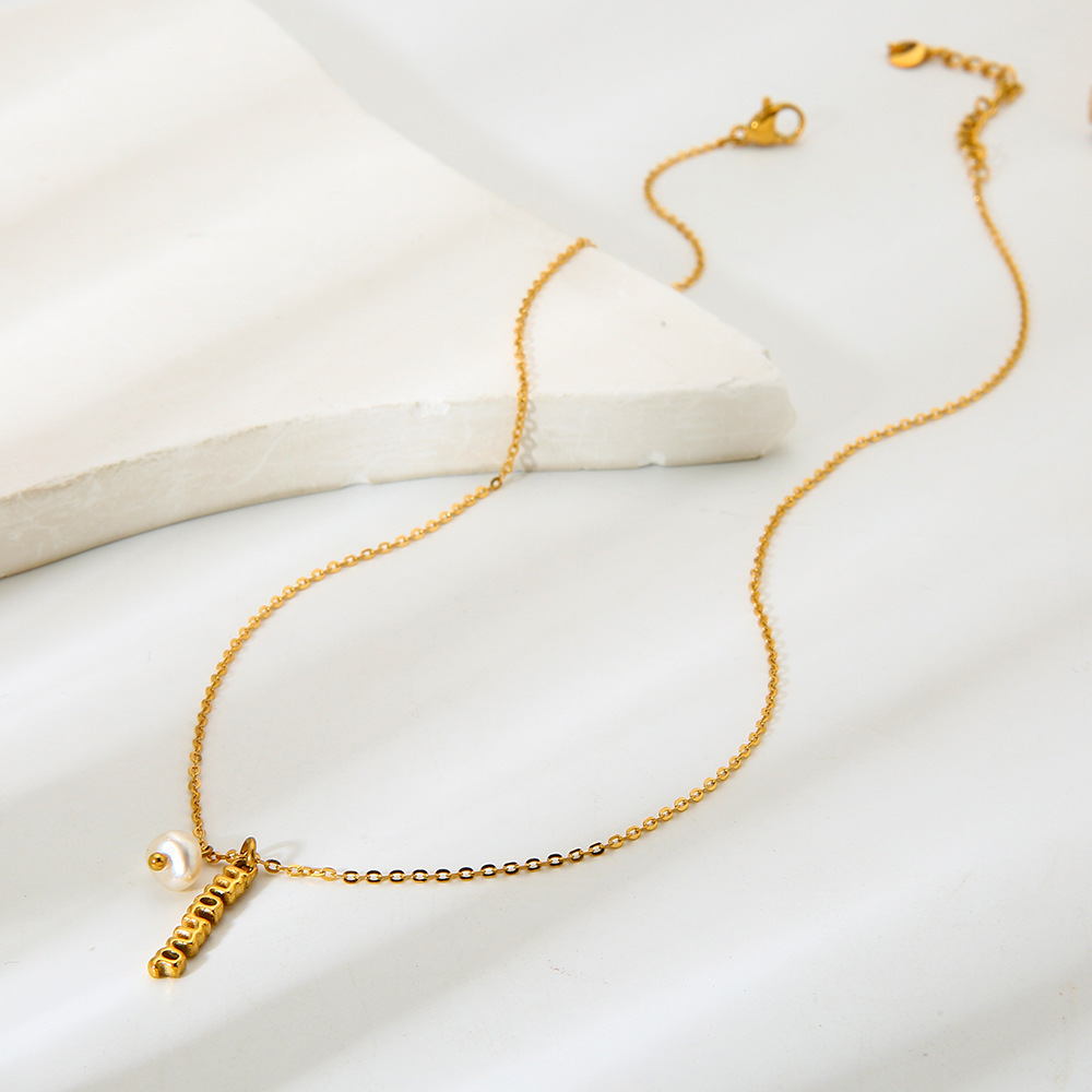 Colliers Pendentifs Décontractés Pour Femmes, En Acier Inoxydable Étanche, Couleur Or Image2
