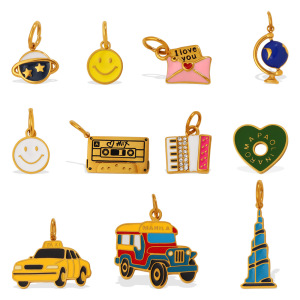 Pendentif Unisexe Simple Series Daily Heart Avec Visage Souriant, En Acier Inoxydable, Couleur Or, Or, Strass. h5 Image4