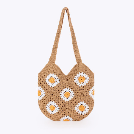 Sacs de plage Daisy Vacation en coton tissé pour femmes