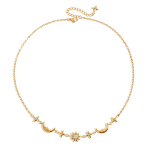 Ensembles De Bijoux De Luxe Pour Femmes En Acier Inoxydable Doré, Imperméables Et Anti-Ternissement, Avec Motif Soleil, Étoile Et Lune h5 