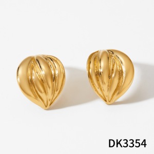 Boucles D'Oreilles Puces Pour Femmes, En Acier Inoxydable, Couleur Or, Motif Cœur Simple h5 