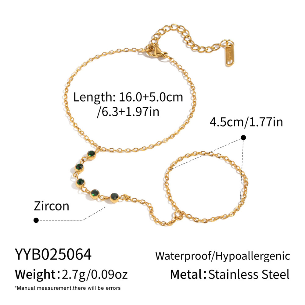 Chaîne Simple En Acier Inoxydable Étanche Couleur Or Avec Zircon Pour Femme