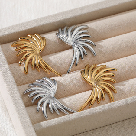 Boucles d'oreilles puces pour femmes, style punk simple, en acier inoxydable, étanches, couleur or
