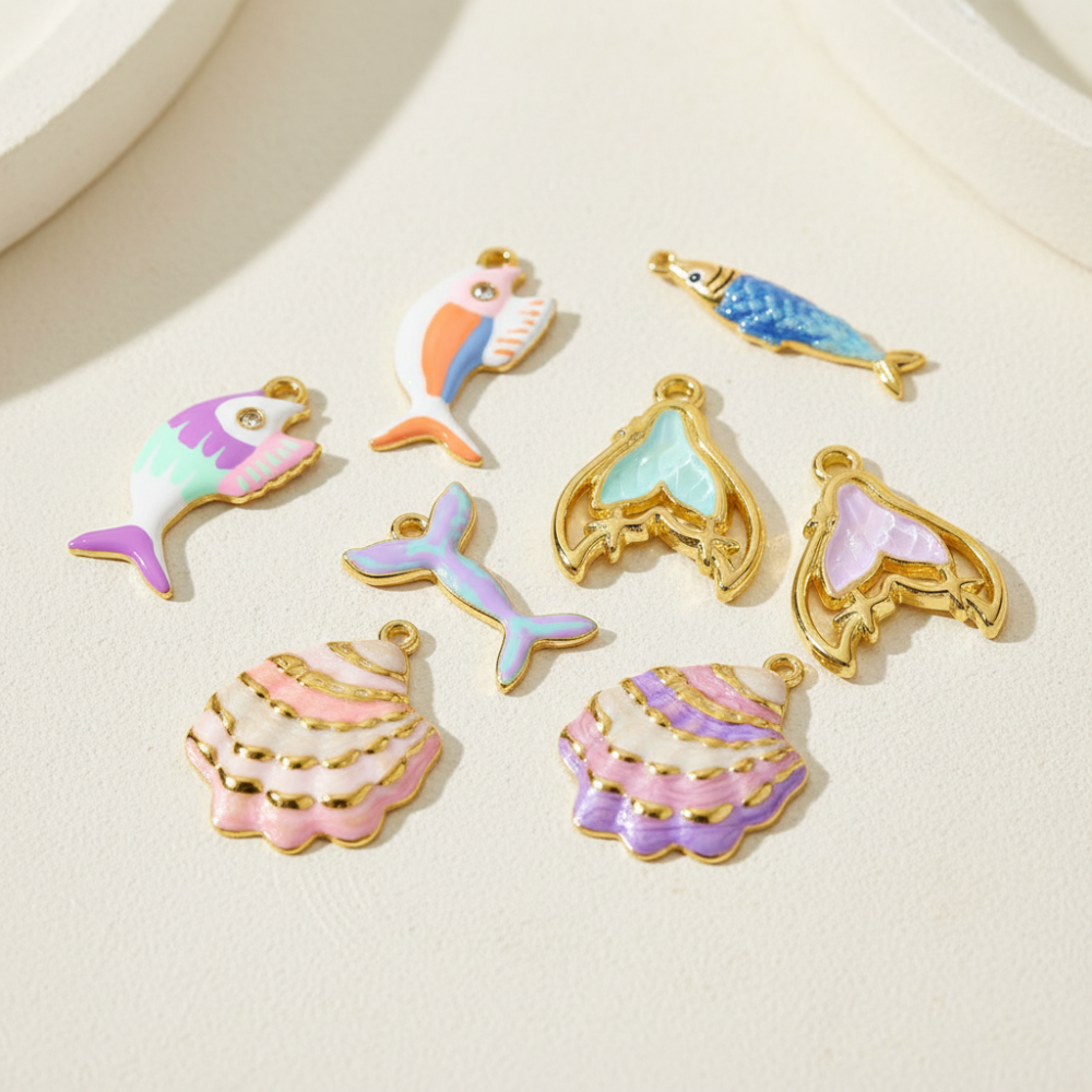 Pendentif Femme En Acier Inoxydable Étanche, Motif Poisson Glamour (1 Pièce) Image3