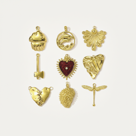 Pendentif femme en forme de cœur, en acier inoxydable étanche (1 pièce) 2