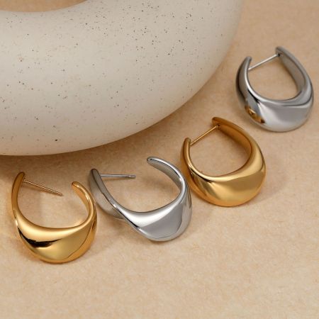 Boucles d'oreilles pendantes pour femmes, en acier inoxydable, étanches, de forme ronde.