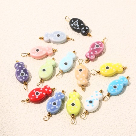 Pendentifs pour femmes en céramique Vivid Vacation Fish 2