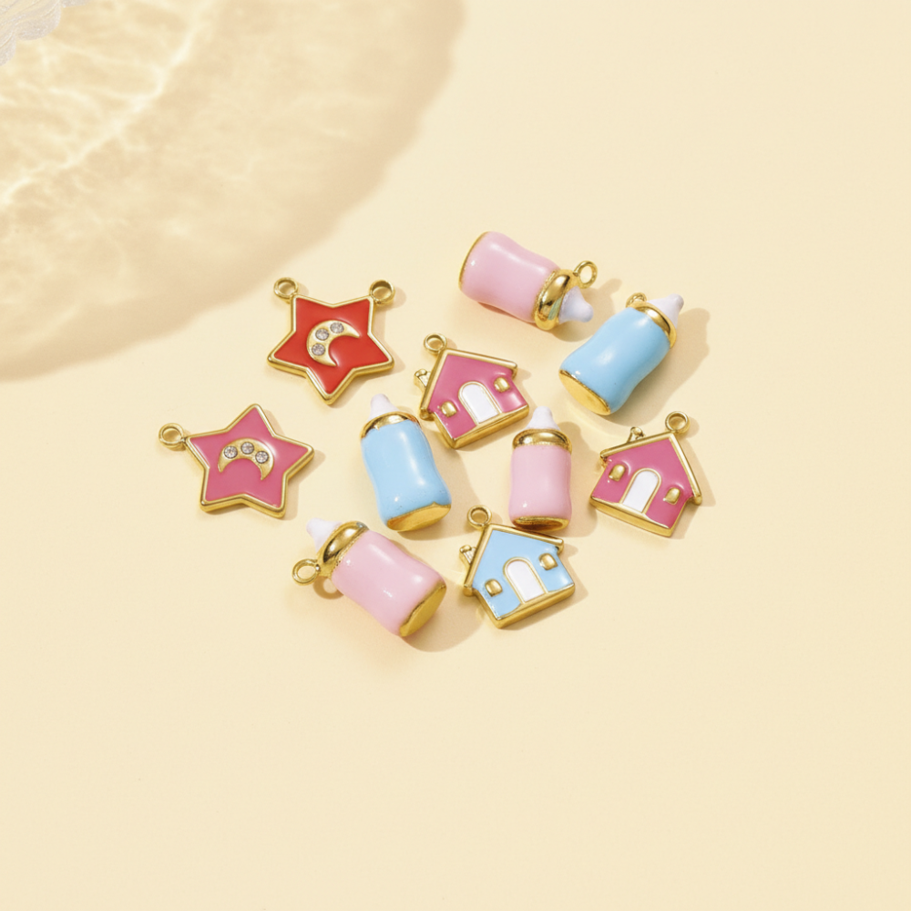 Pendentif Femme Étanche En Acier Inoxydable, Motif Maison Mignonne (1 Pièce) Image3