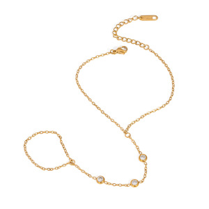 Chaîne Décontractée En Acier Inoxydable Étanche Couleur Or Avec Zircon Pour Femme h5 Image5