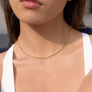 Collier Minimaliste En Acier Inoxydable Doré, Imperméable Et Anti-Ternissement, Pour Femme h5 Image4