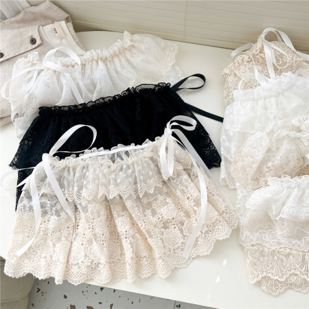 Écharpes d'été classiques en coton à fleurs et dentelle pour femmes