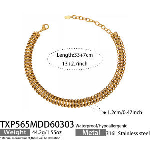 Colliers À Maillons Pour Femmes Daily Chain En Acier Inoxydable Étanche Couleur Or h5