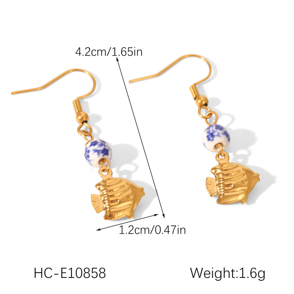 Colliers Pendentifs Pour Femmes, Style Plage, En Acier Inoxydable, Étanches, Couleur Or Image2