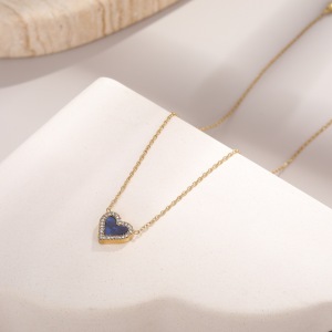 Collier Chaîne Cœur Quotidien Simple Series En Acier Inoxydable Étanche Couleur Or Pour Femme h5 Image3