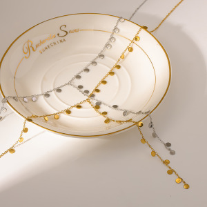 Colliers Pendentifs Pour Femmes Simple Series Daily Circle En Acier Inoxydable Étanche Couleur Or h5 Image4