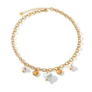 Colliers Pendentifs Pour Femmes En Acier Inoxydable Étanche, Couleur Or, Avec Nœud Papillon Et Cœur h5 