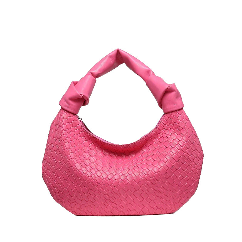 Sac Demi-Lune Pour Femme En Pu Uni, Style Parisien Chic