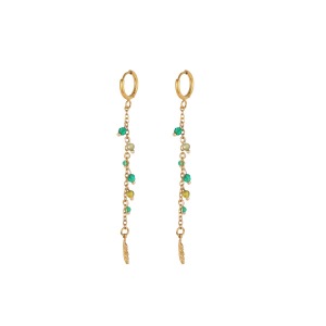 Boucles D'Oreilles Pendantes Simple Series Daily Tassel En Acier Inoxydable Étanche Couleur Or h5 Image5