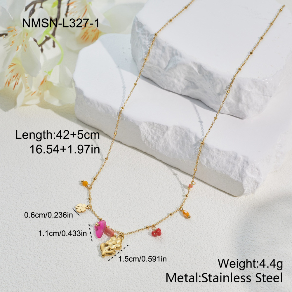 Ensembles De Bijoux Pour Femmes Simple Series Daily Flower En Acier Inoxydable Étanche Couleur Or 