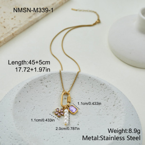 Colliers À Maillons Pour Femmes, Collection Simple Series Daily Flower Animal, En Acier Inoxydable, Étanches, Couleur Or h5 