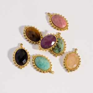 Pendentifs Pour Femmes En Pierres Naturelles Couleur Or, Collection Simple Series Diy, En Forme De Goutte h5 Image2