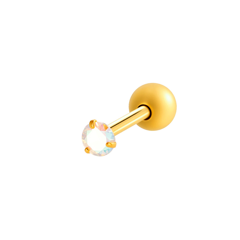 Boucles D'Oreilles Piercing Pour Femme, En Acier Inoxydable Doré, Imperméables, De Forme Géométrique Luxueuse, Ornées De Zircon. 