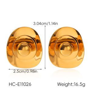 Boucles D'Oreilles Puces Pour Femmes En Acier Inoxydable, Imperméables, Couleur Or, Motif Floral h5 Image2