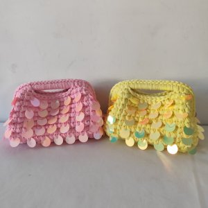 Pochettes Pour Femmes En Fil Uni À Sequins Tissés Style Vacances h5 Image3