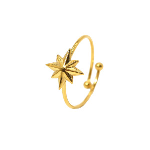 Bagues Minimalistes Daily Star En Acier Inoxydable Étanche, Couleur Or, Strass h5