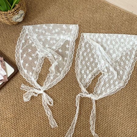 Bandana romantique en dentelle douce, multifonctionnel, foulard et ceinture à faire soi-même
