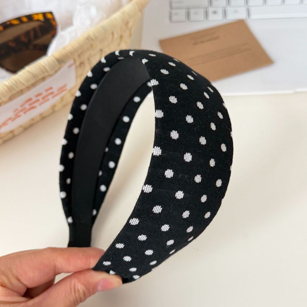 Bandeaux À Cheveux Élégants En Tissu À Pois Pour Femmes, Collection Simple Series 