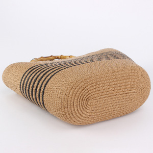 Sac Fourre-Tout En Papier À Rayures Tissées Style Vacances Pour Femmes h5 Image5
