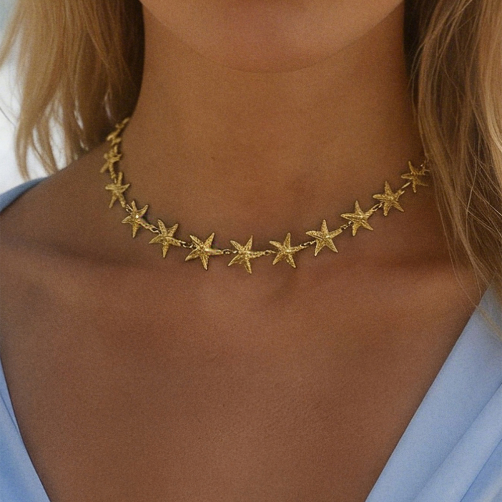Bracelets Simple Series Daily Starfish En Acier Inoxydable Étanche Couleur Or Image3