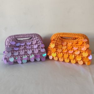 Pochettes Pour Femmes En Fil Uni À Sequins Tissés Style Vacances h5 Image4