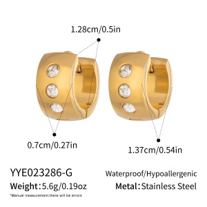 Boucles D'Oreilles Créoles Simple Daily Circle En Acier Inoxydable Étanche Couleur Or h5