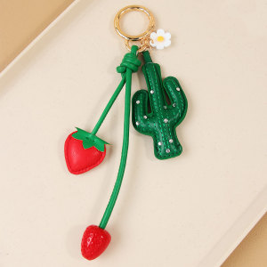 Porte-Clés Sac Femme Simple Series Sweet Strawberry Pu h5 Image3