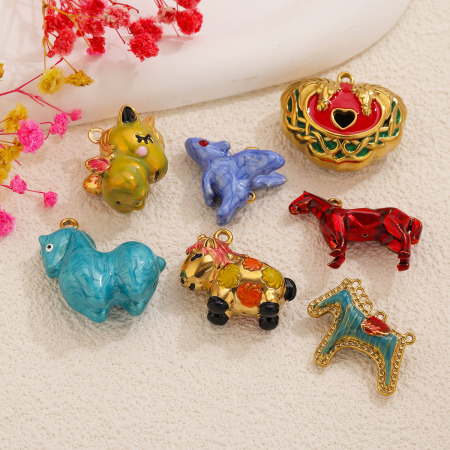 Pendentifs luxueux pour femmes, en acier inoxydable, couleur or, forme irrégulière, motif animal, à faire soi-même.