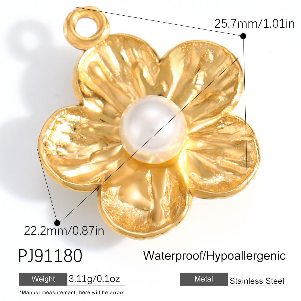 Pendentifs Pour Femmes En Acier Inoxydable, Couleur Or, Motif Fleur, Lune Et Coquillage (À Faire Soi-Même) 