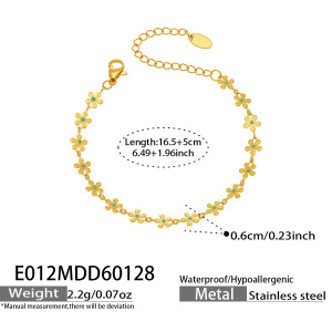 Bracelets À Breloques Pour Femmes En Acier Inoxydable, Étanches, Couleur Or, Avec Fleurs Naturelles h5