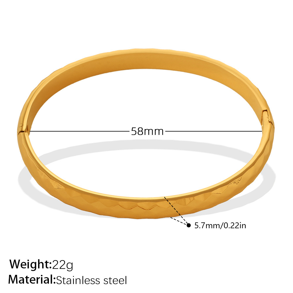 Bracelet Jonc Pour Femme En Acier Inoxydable, Couleur Or, Forme Elliptique Simple
