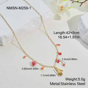 Ensembles De Bijoux Pour Femmes Simple Series Daily Palm En Acier Inoxydable Étanche Couleur Or h5 
