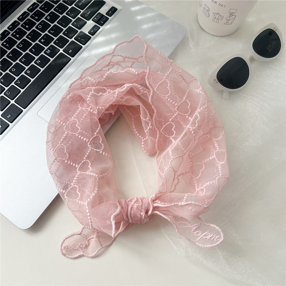 Écharpes D'Été Pour Femmes En Dentelle Unie À Motif Cœur Romantique