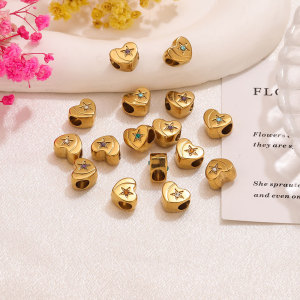 Pendentifs Pour Femmes En Acier Inoxydable, Couleur Or, Étanches, En Forme De Cœur Et D'Étoile, Collection Diy Simple h5 Image3
