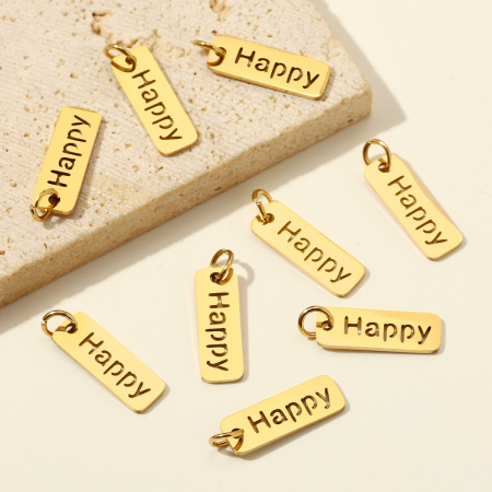 Pendentifs femme Simple Series DIY en acier inoxydable étanche couleur or 2