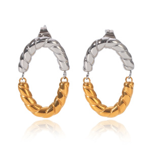 Boucles D'Oreilles Pendantes Rondes Pour Femmes, En Acier Inoxydable Étanche, De Couleurs Assorties h5 Image5
