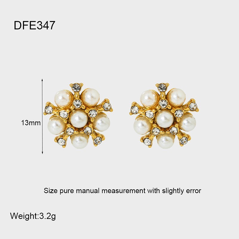 Ensembles De Bijoux Pour Femmes Luxueux Et Élégants, Ornés D'Un Nœud Papillon, En Acier Inoxydable Imperméable, Couleur Or, Zircon Et Perles Artificielles.