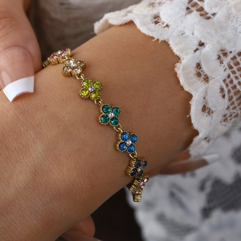 Ensembles De Colliers Pour Femmes, Romantiques Et Élégants, En Acier Inoxydable, Imperméables, Couleur Or, Ornés De Cristaux Et De Motifs De Trèfle. Image2