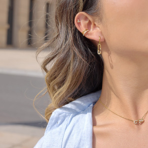 Ensembles De Colliers Pour Femmes En Acier Inoxydable De Forme Irrégulière, Étanches, Couleur Or Et Strass h5 Image5