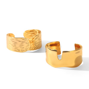 Bracelet Jonc Minimaliste Simple En Acier Inoxydable, Forme Elliptique, Couleur Or, Pour Femme h5 Image8
